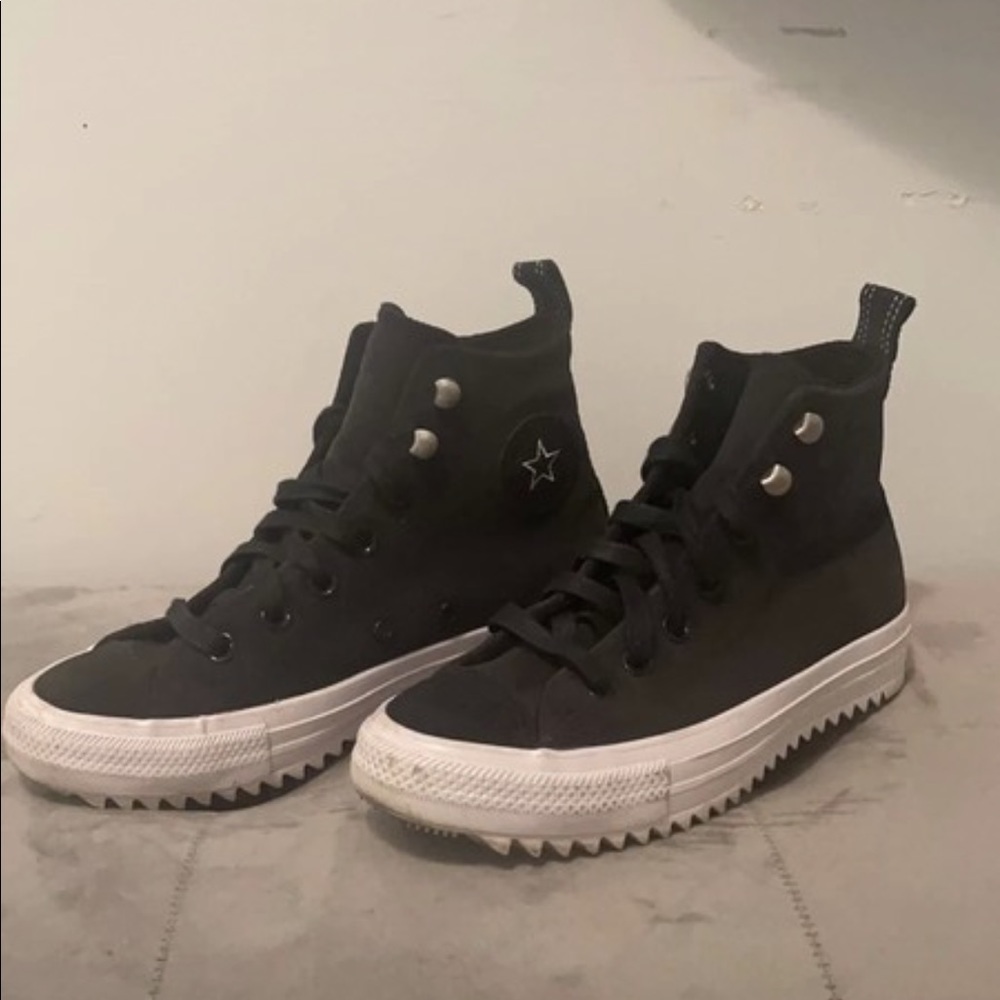 Black Felt Converse All Stars Hightops with Cool Soles
